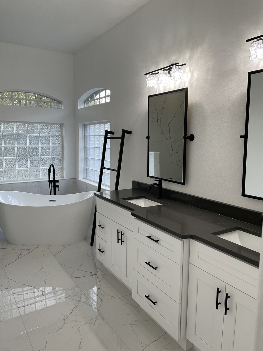 white and black modern bathroom
